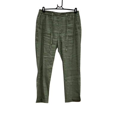 Sportscraft Womens Size 12 Green Linen Straight Leg Pants 