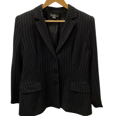 JOi Mens Size 12 Suit Jacket Black / Pinstriped 