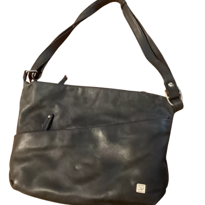 Joan Weisz leather hand bag Black  