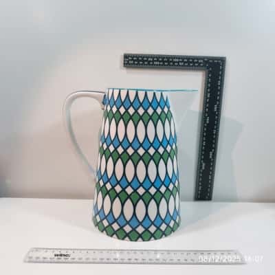 Christopher Vine 3.5L Green Blue Jug Pitcher Porcelain 
