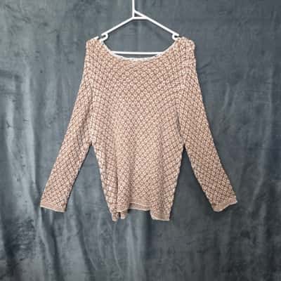 Heine Womens Size 42 Jumper Brown / White 