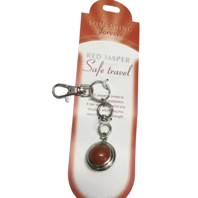 Something Forever Red Jasper ‘Safe Travel’ Key Charm - Brand New