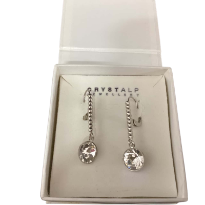 Crystalp  Jewellery Clear Crystal Drop Earrings 