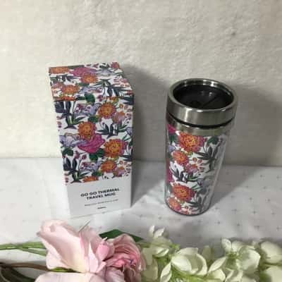 Smart Gift Ideas Go Go Floral Stainless Steel Thermal Travel Mug (new)