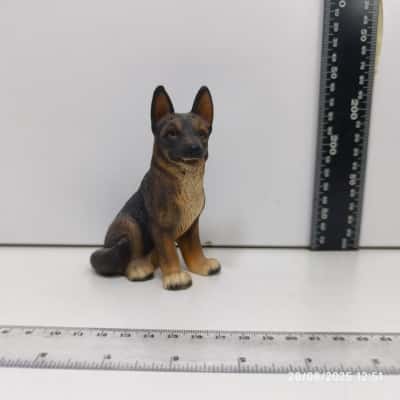 German Shepard Dog Realistic Figurine Stamped 