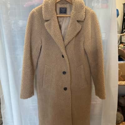 Abercrombie & Fitch Womens  Size M Fleece Jacket Beige 