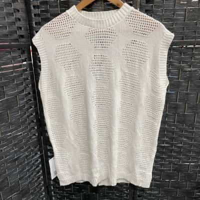 Boohoo Mens  Size XS Sweater Vest White 