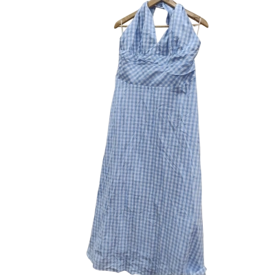 Billy J Womens  Size 14 Halter Neck Dress Blue / Gingham / White (5)