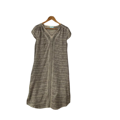 Blue Illusion Womens  Size 12 / M Shift Dress Black  / Cream / Pattern 