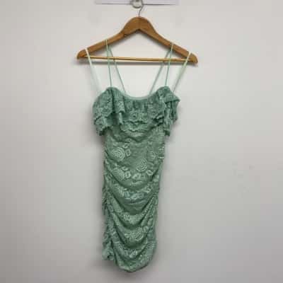 Here Comes The Sun Mint Lace Mini Dress  Size 8