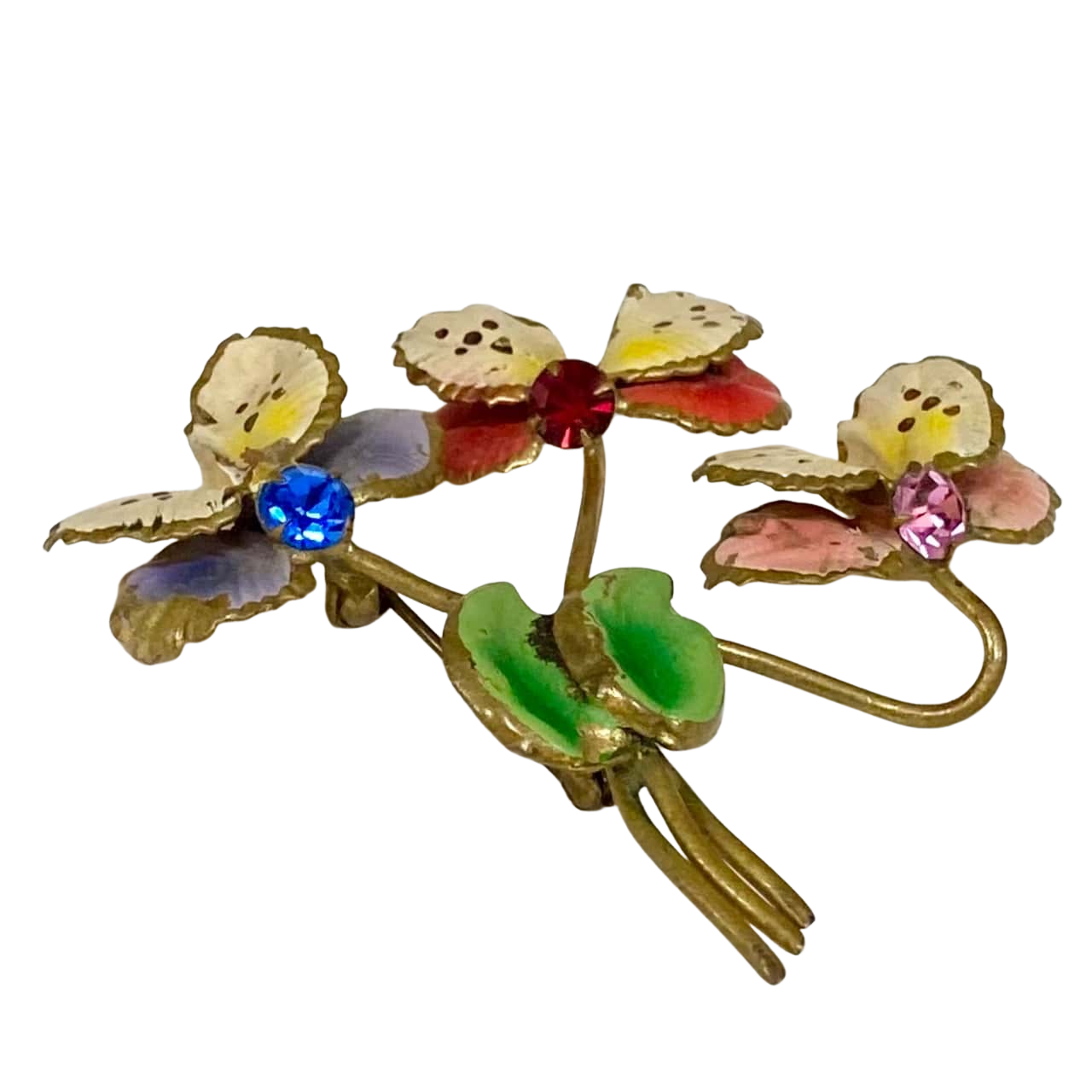 Vintage Plastic Mid Century Flower Brooch