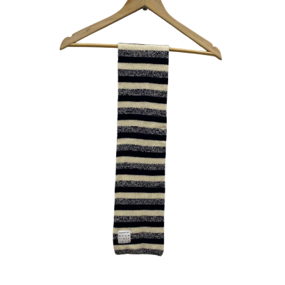 Country Road Unisex Knit Scarf/Strap Cream / Navy Blue / Striped 