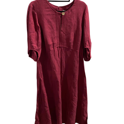 BNWT. Veronika Maine. Womens  Size 10. Casual Dress. Maroon. Linen mix.  RRP $369.00 