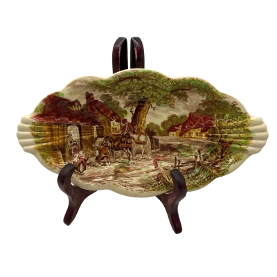 Royal Staffordshire Oval Dish - Rural Scenes by Clarice Cliff