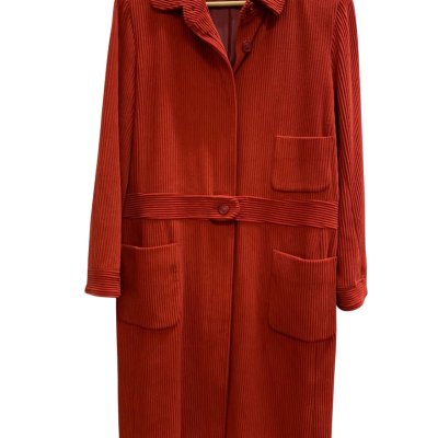  Womens Coat Jacket Trench CACHAREL Size M Burnt Orange / Red 