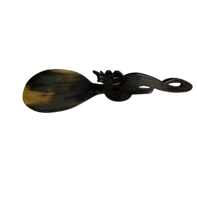 Vintage Chinese Carved Water Buffalo Horn Rice Spoon