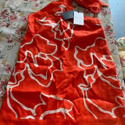 Brand New Witchery Contrast Mini Halter Dress in Tangerine (B15)