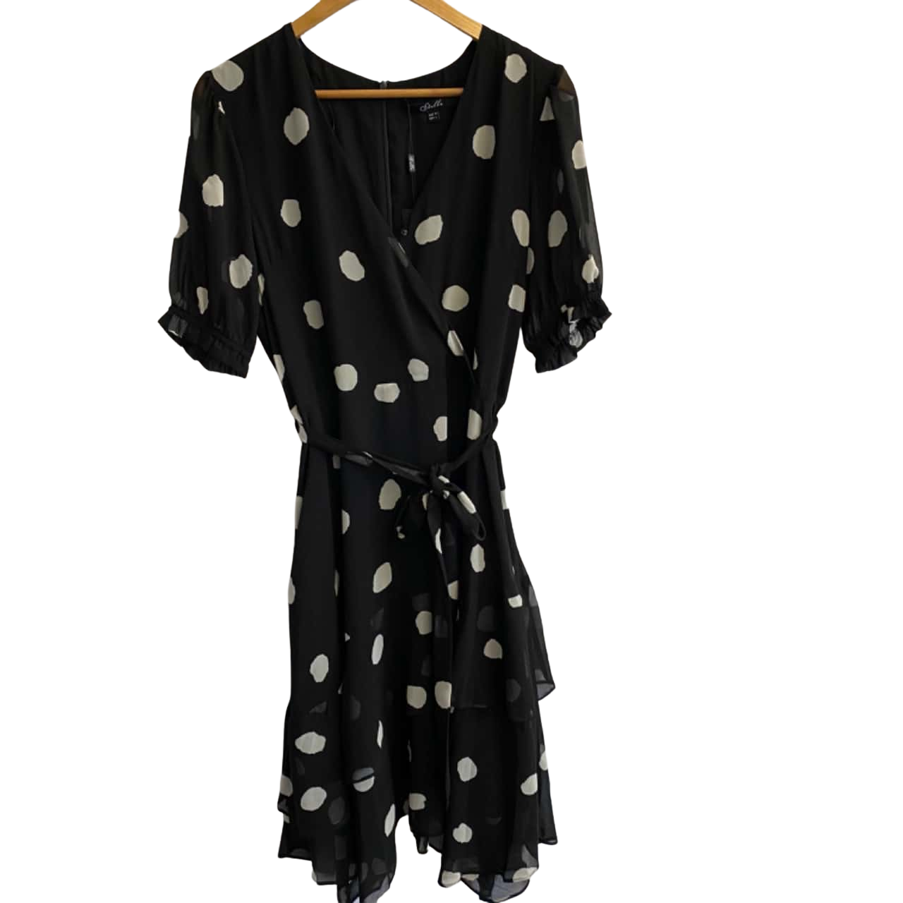 Robe Fête Femme Speechless Macy's - Taille 12 - Blanc Dentelle Imprimé Marguerite Noir - Manches Courtes