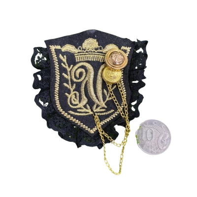  Womens Embroidered Fabric “N” Brooch/Hair Clip