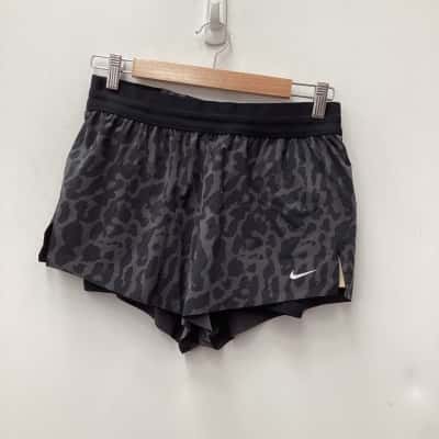 New -Nike Womens Gym Shorts Animal print / Black  / Grey 