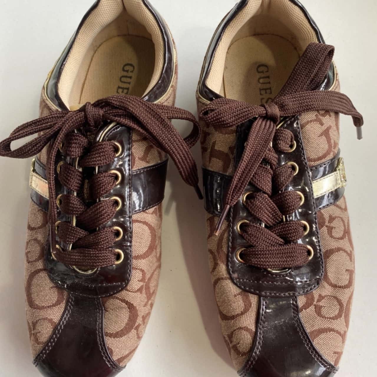 Guess Brown Polyethylene Low Top Sneakers main image 1