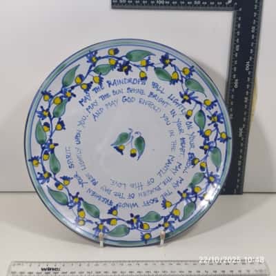 Hand Made Artistic Art Irish Blessing Plate 
