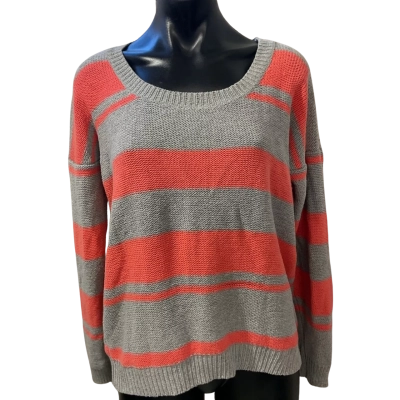 Jeanswest Womens  Size M Jumper Grey / Orange / Pinstriped 