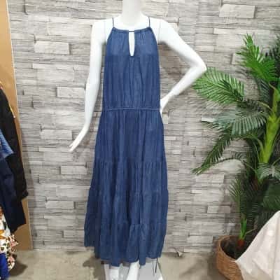 City Chic Womens  Size 22 Maxi Hamptons tier  Blue /  dark denim