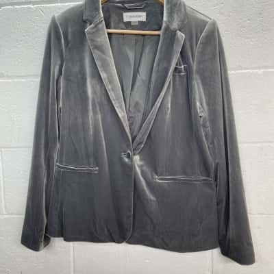 Calvin Klein Womens  Size 12 Silver jacket 
