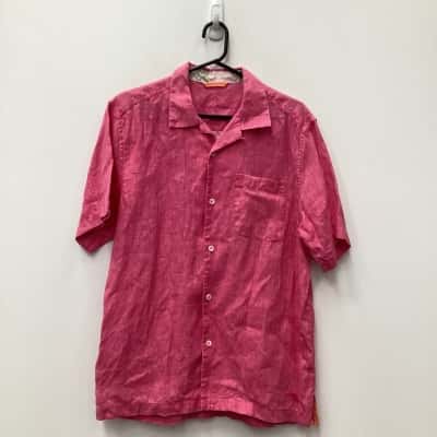 Tommy Bahama Mens Linen Shirt Pink Size M