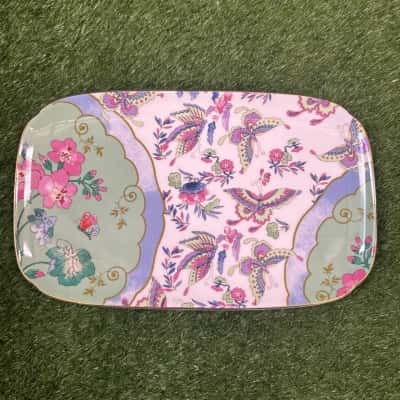 Wedgwood Butterfly Bloom Fine Bone China Sandwich Tray with 22-Carat Gold Banding