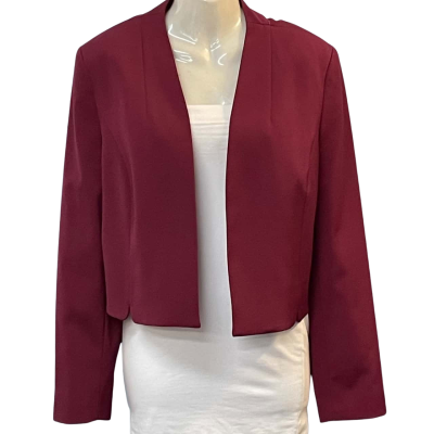 Jacqui-E Womens Size 16 Open/Suit Jacket Maroon