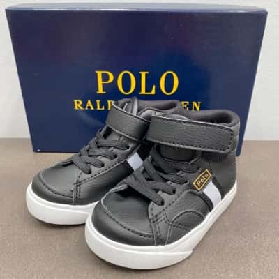 Polo Ralph Lauren Kids Shoes Size 5 Black  / White 
