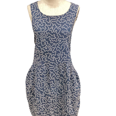 Gorman Womens  Size 14 Sleeveless Dress  Navy Blue / Pattern 