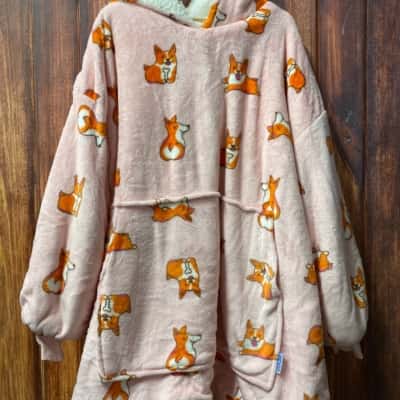 Oodie  Size M Pink  with corgis 