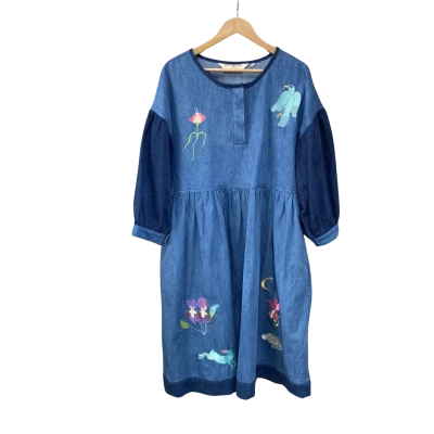 Gorman x Audrey Helen Weber Womens  Size 14 Denim Dress Blue 