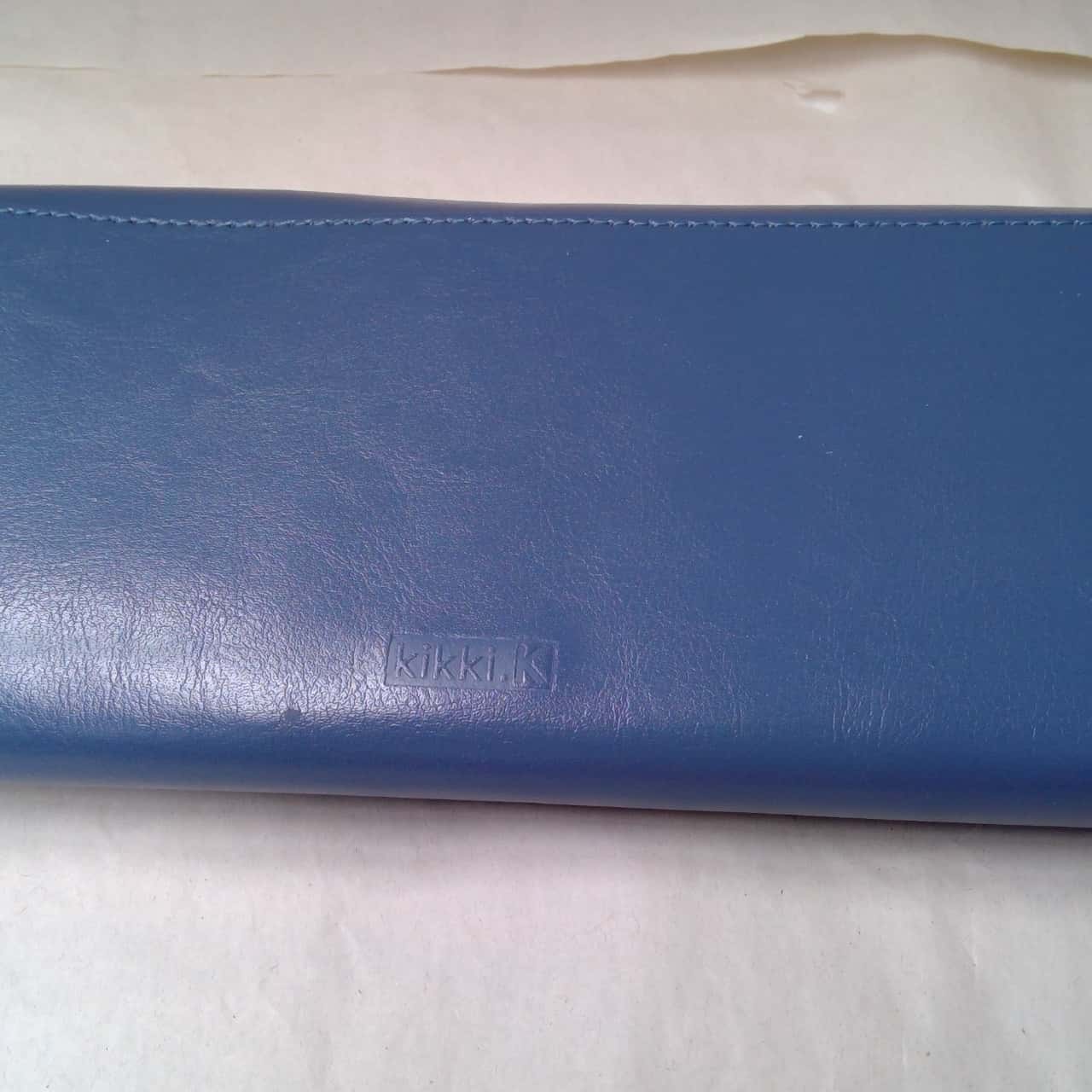 BNWT Kikki.K Women's Travel Document Leather Wallet Petrol Blue