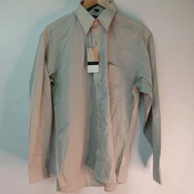  Couleurs by glo weave Mens  Size 41 Business Shirt Beige 