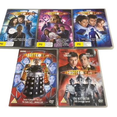 Dr Who Series 4 Volumes 1 to 4 and 2008 Christmas Special