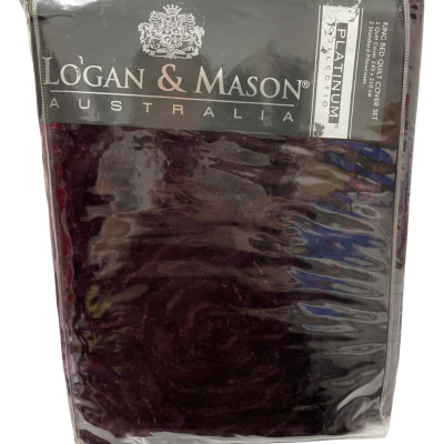 Logan & Mason quilt cover set purple king bed 