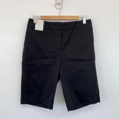 Jacqui-E Black The Sateen Classic Shorts  Size 10 