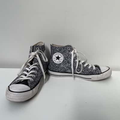 Converse glitter Chuck Taylor Size 9 Sneakers Black  / Silver 