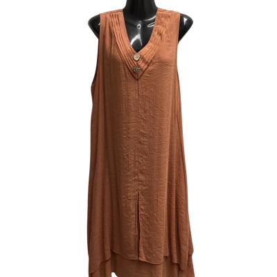 LaMode Plus Womens  Size 18 Midi Dress Burnt Orange 
