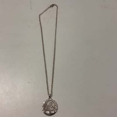  Womens Sterling silver Necklace and pendant with cubic zirconias