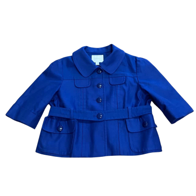 Country Road Big Button Boxy Crop Jacket Size L Electric Blue 