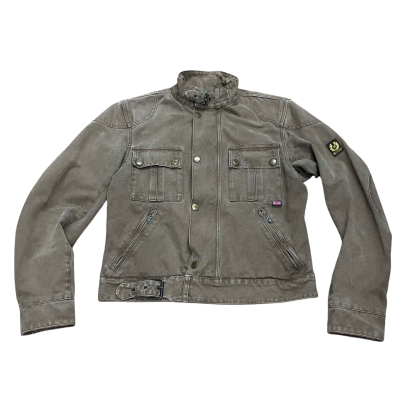 Belstaff Cotton Size M Biker Jacket Brown 