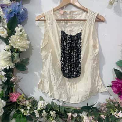 Colette Size L, embellished silk tank