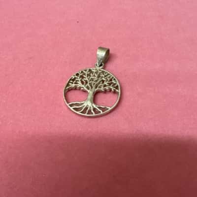 Silver Stamped 925 Tree of Life Pendant