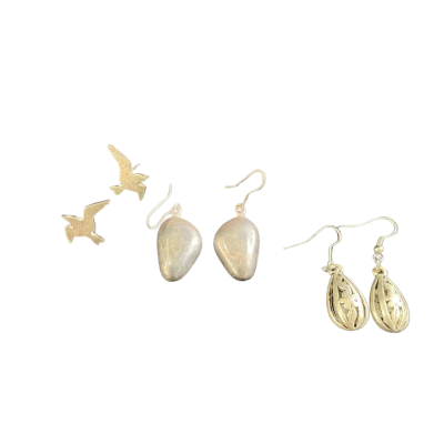  Womens Silver and silver - tone earring collection (3 pairs)
