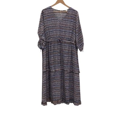 Scotch & Soda Womens  Size XL Midi Dress Blue / Brown 